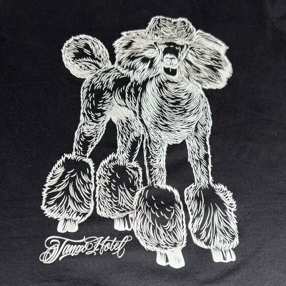 Tango Hotel X Mr Cartoon Poodle Dog Sketch Black USA Made T-shirt Men’s Size M - Picture 3 of 6